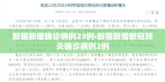新疆新增确诊病例23例›新疆新增新冠肺炎确诊病例2例 新疆新增确诊病例23例›新疆新增新冠肺炎确诊病例2例