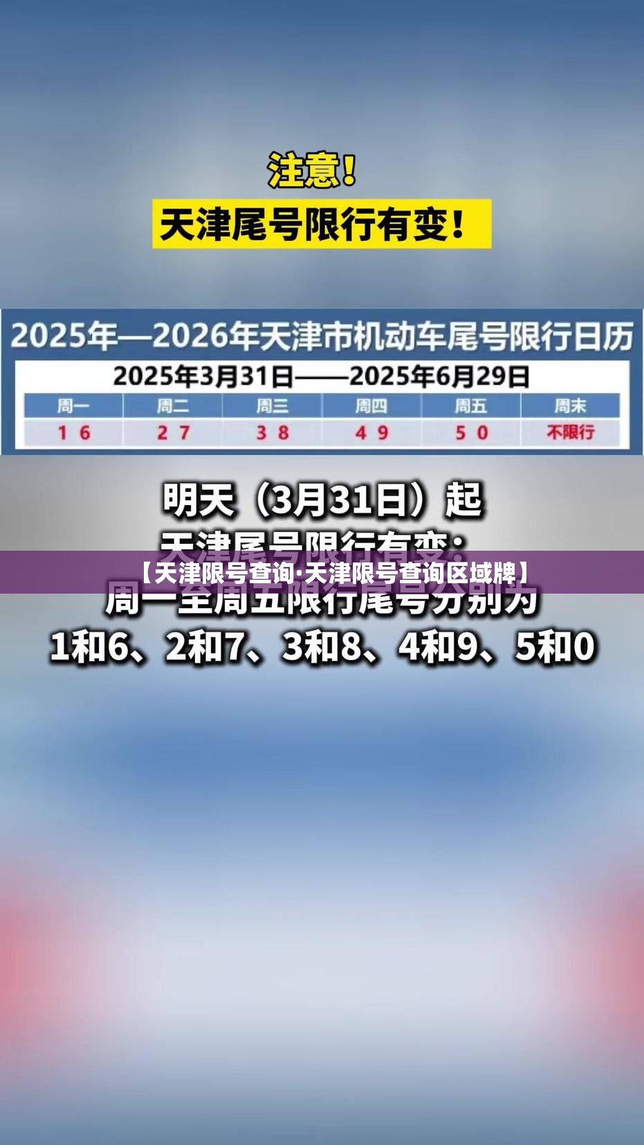 【天津限号查询·天津限号查询区域牌】