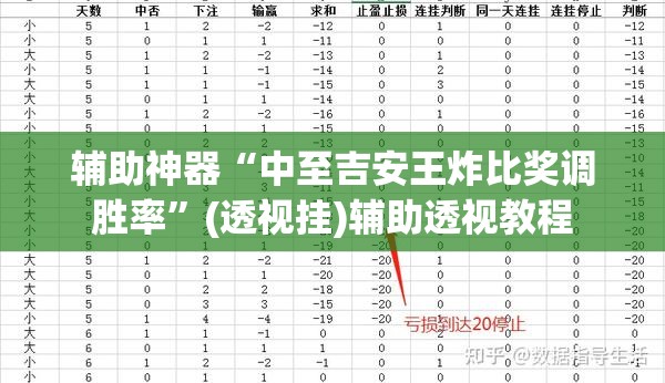 辅助神器“中至吉安王炸比奖调胜率”(透视挂)辅助透视教程