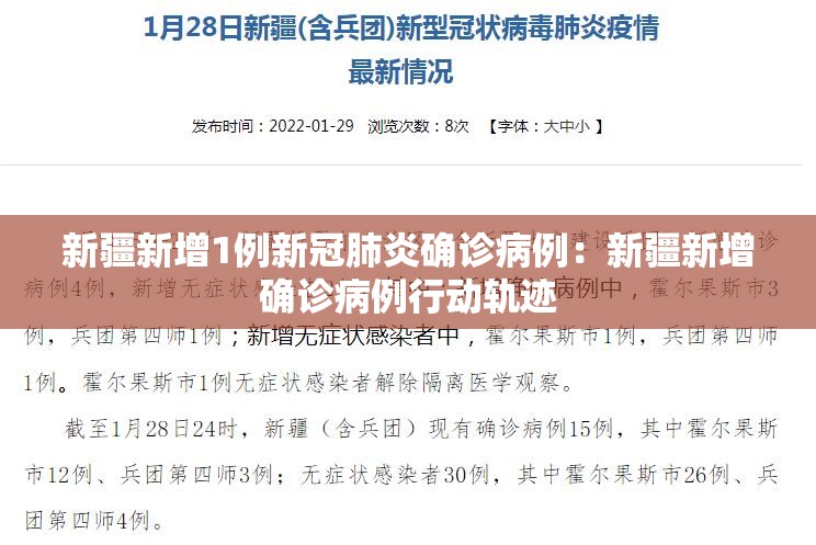 新疆新增1例新冠肺炎确诊病例:新疆新增确诊病例行动轨迹 新疆新增1例新冠肺炎确诊病例:新疆新增确诊病例行动轨迹