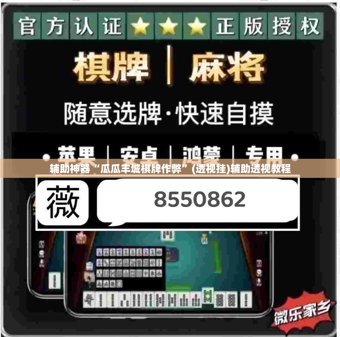 辅助神器“瓜瓜丰城棋牌作弊”(透视挂)辅助透视教程