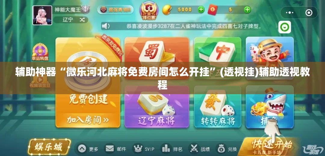 辅助神器“微乐河北麻将免费房间怎么开挂	”(透视挂)辅助透视教程