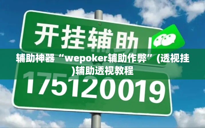 辅助神器“wepoker辅助作弊”(透视挂)辅助透视教程