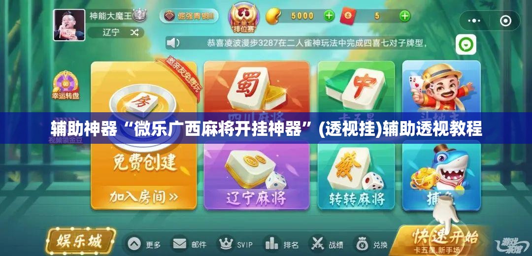 辅助神器“微乐广西麻将开挂神器”(透视挂)辅助透视教程