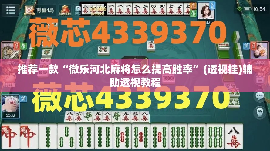 推荐一款“微乐河北麻将怎么提高胜率”(透视挂)辅助透视教程