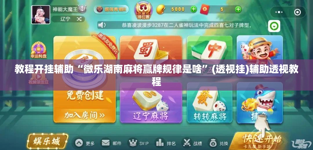 教程开挂辅助“微乐湖南麻将赢牌规律是啥”(透视挂)辅助透视教程