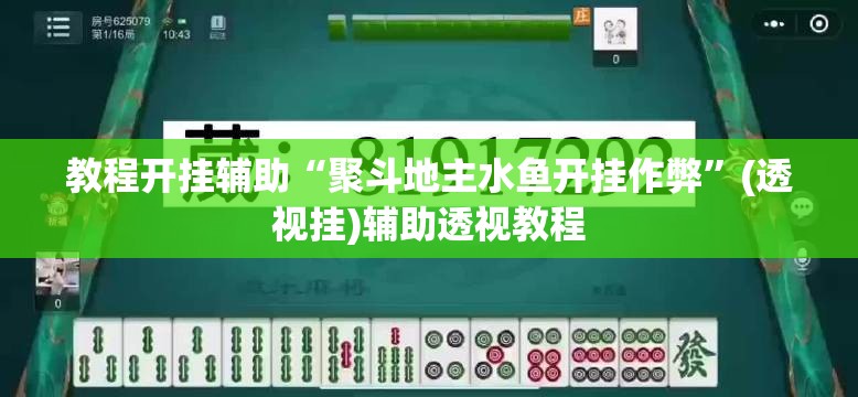 教程开挂辅助“聚斗地主水鱼开挂作弊”(透视挂)辅助透视教程