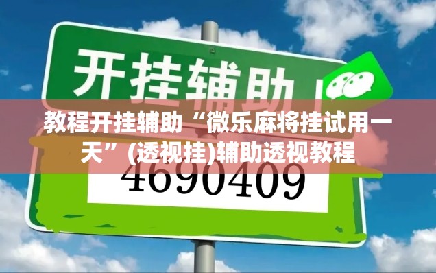 教程开挂辅助“微乐麻将挂试用一天”(透视挂)辅助透视教程