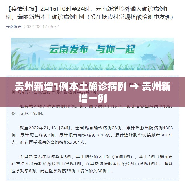 贵州新增1例本土确诊病例 → 贵州新增一例 贵州新增1例本土确诊病例 → 贵州新增一例