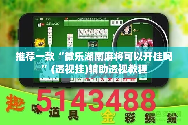 推荐一款“微乐湖南麻将可以开挂吗”(透视挂)辅助透视教程