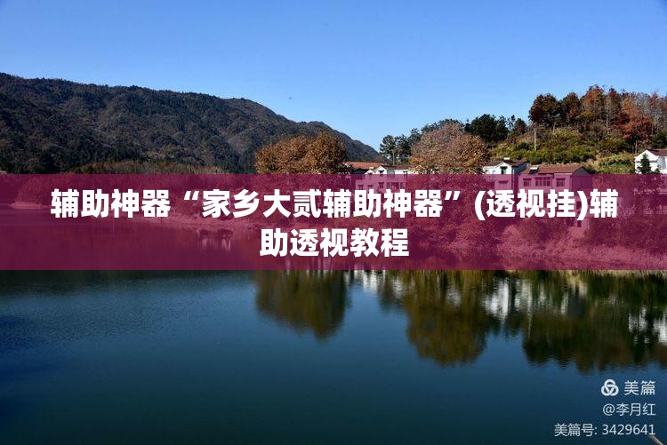 辅助神器“家乡大贰辅助神器”(透视挂)辅助透视教程