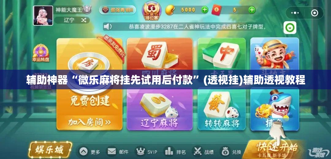 辅助神器“微乐麻将挂先试用后付款	”(透视挂)辅助透视教程