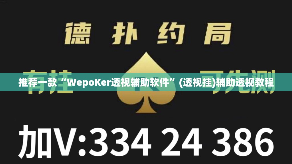 推荐一款“WepoKer透视辅助软件”(透视挂)辅助透视教程