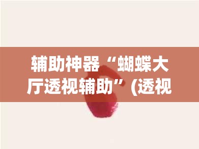 辅助神器“蝴蝶大厅透视辅助	”(透视挂)辅助透视教程