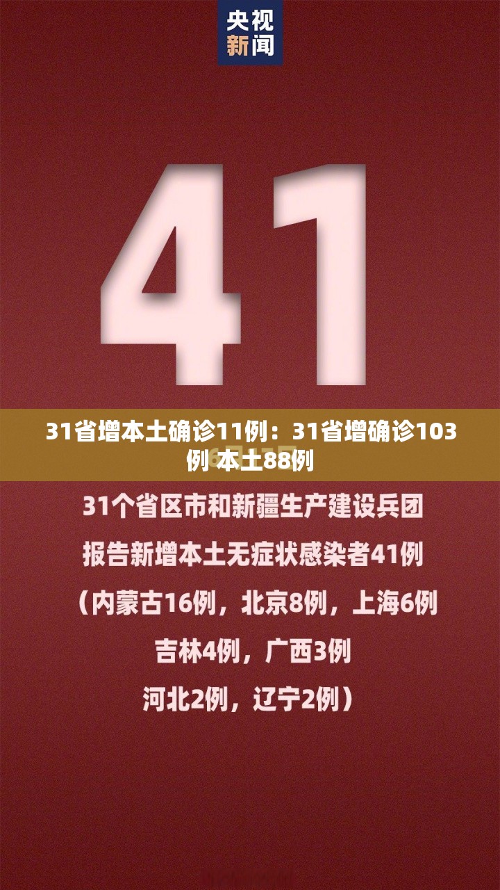 31省增本土确诊11例：31省增确诊103例 本土88例