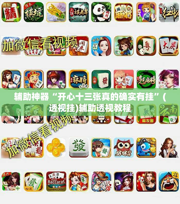 辅助神器“开心十三张真的确实有挂”(透视挂)辅助透视教程