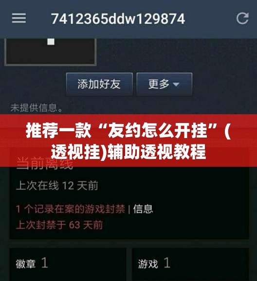 推荐一款“友约怎么开挂”(透视挂)辅助透视教程