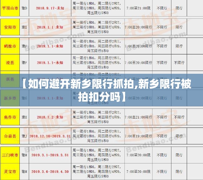 【如何避开新乡限行抓拍,新乡限行被拍扣分吗】