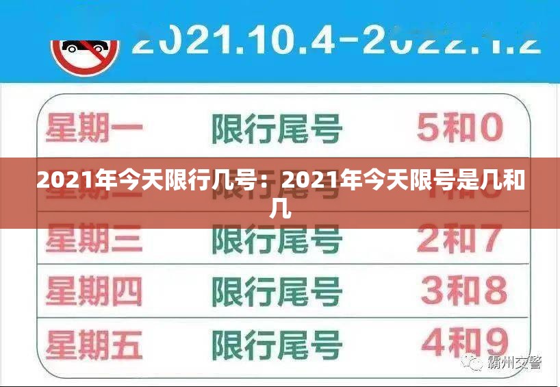 2021年今天限行几号：2021年今天限号是几和几