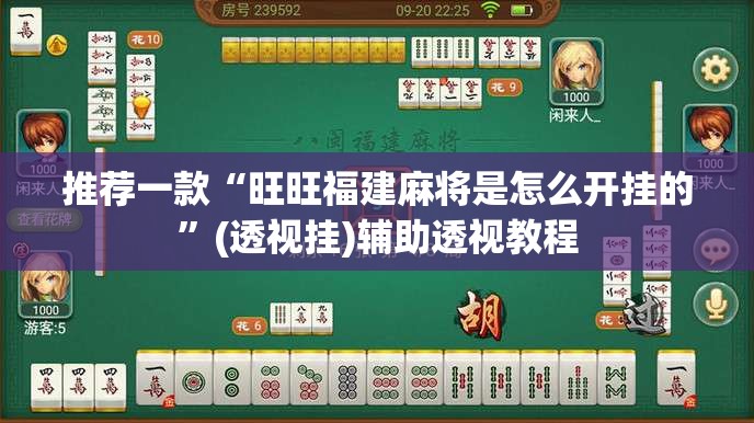 推荐一款“旺旺福建麻将是怎么开挂的”(透视挂)辅助透视教程
