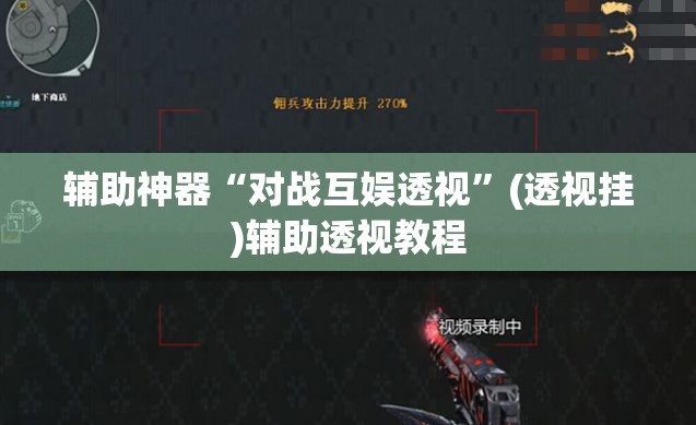 辅助神器“对战互娱透视”(透视挂)辅助透视教程