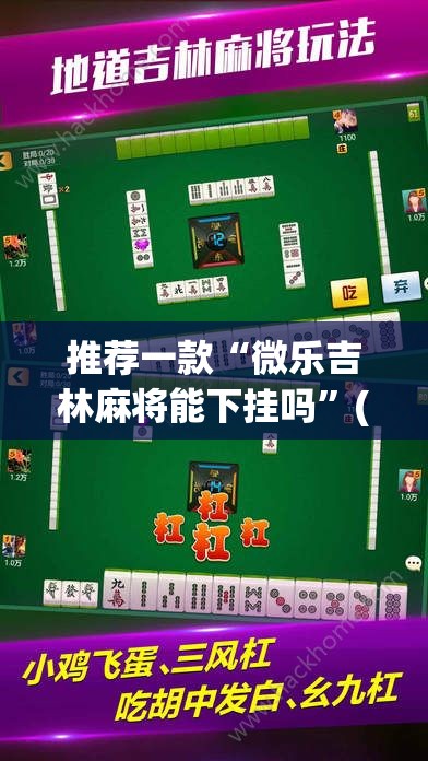 推荐一款“微乐吉林麻将能下挂吗”(透视挂)辅助透视教程