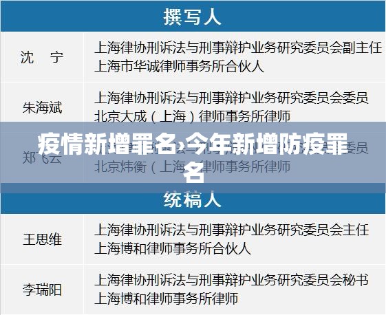疫情新增罪名›今年新增防疫罪名