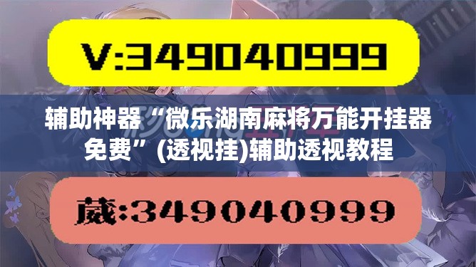 辅助神器“微乐湖南麻将万能开挂器免费	”(透视挂)辅助透视教程