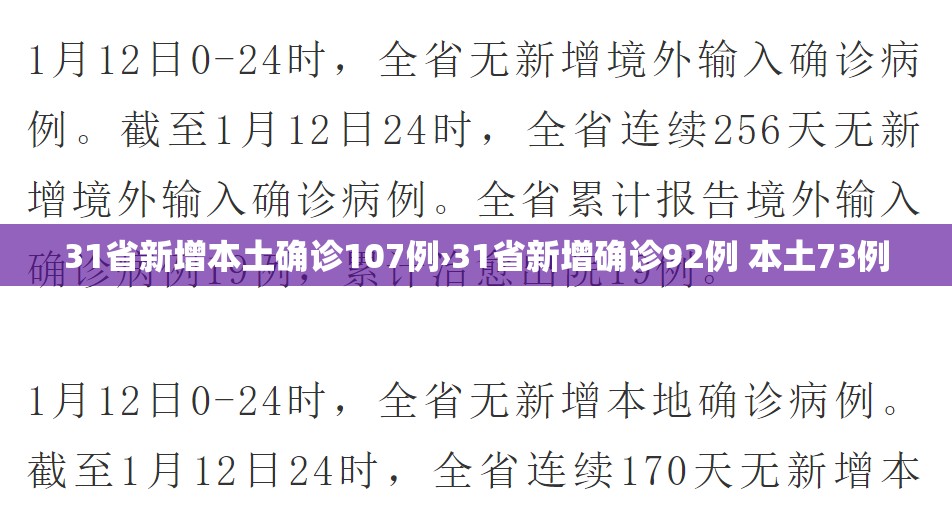 31省新增本土确诊107例›31省新增确诊92例 本土73例 31省新增本土确诊107例›31省新增确诊92例 本土73例