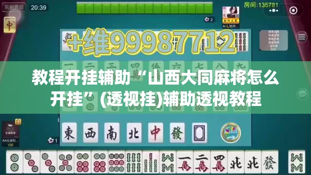 教程开挂辅助“山西大同麻将怎么开挂”(透视挂)辅助透视教程