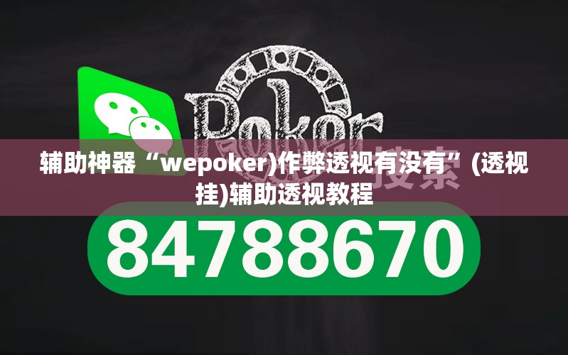 辅助神器“wepoker)作弊透视有没有	”(透视挂)辅助透视教程