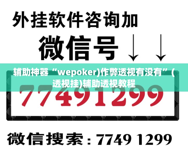 辅助神器“wepoker)作弊透视有没有”(透视挂)辅助透视教程