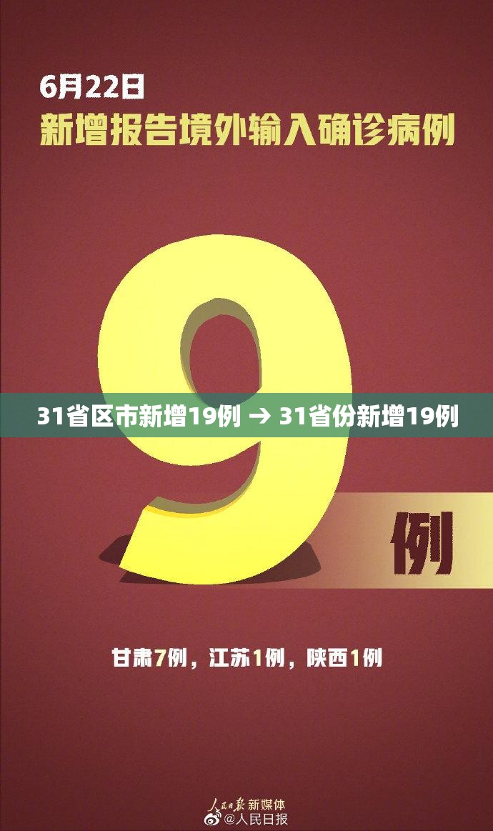 31省区市新增19例 → 31省份新增19例 31省区市新增19例 → 31省份新增19例