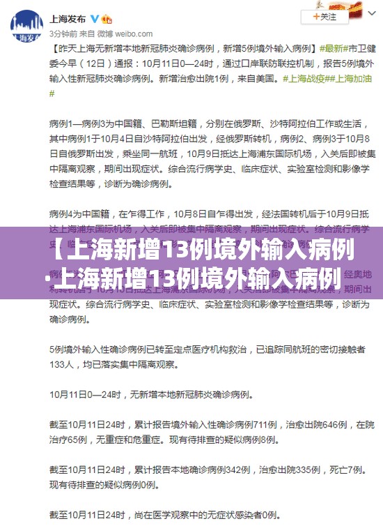 【上海新增13例境外输入病例·上海新增13例境外输入病例行动轨迹】 【上海新增13例境外输入病例·上海新增13例境外输入病例行动轨迹】
