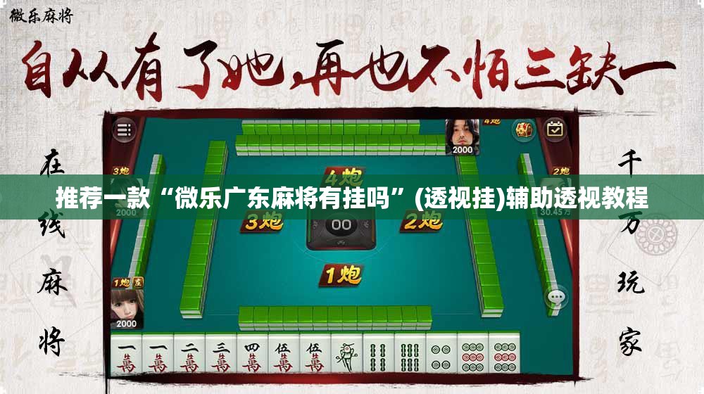 推荐一款“微乐广东麻将有挂吗”(透视挂)辅助透视教程