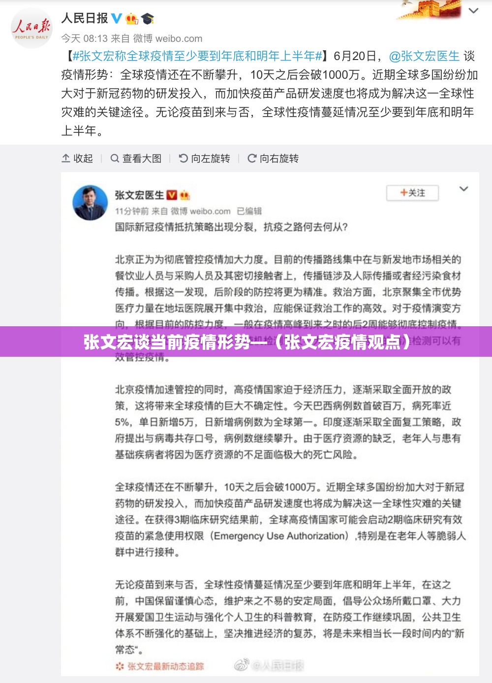 张文宏谈当前疫情形势—(张文宏疫情观点) 张文宏谈当前疫情形势—(张文宏疫情观点)