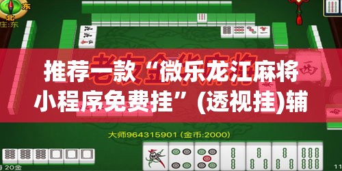 推荐一款“微乐龙江麻将小程序免费挂”(透视挂)辅助透视教程