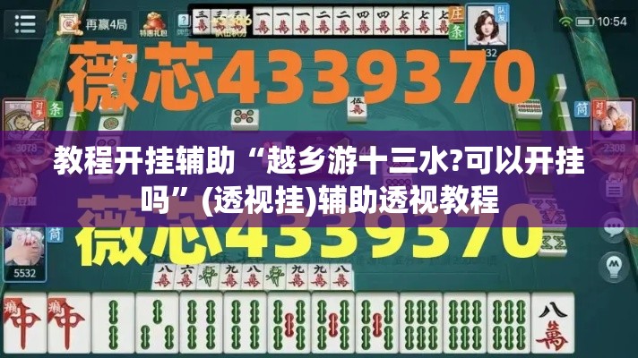 教程开挂辅助“越乡游十三水?可以开挂吗”(透视挂)辅助透视教程