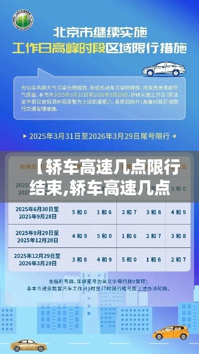 【轿车高速几点限行结束,轿车高速几点限行结束呢】 【轿车高速几点限行结束,轿车高速几点限行结束呢】