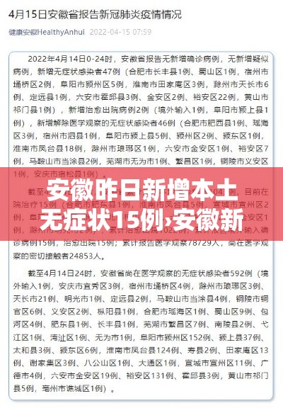 安徽昨日新增本土无症状15例›安徽新增4例本土确诊5例无症状 安徽昨日新增本土无症状15例›安徽新增4例本土确诊5例无症状
