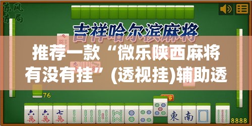 推荐一款“微乐陕西麻将有没有挂”(透视挂)辅助透视教程
