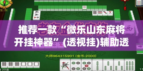 推荐一款“微乐山东麻将开挂神器”(透视挂)辅助透视教程