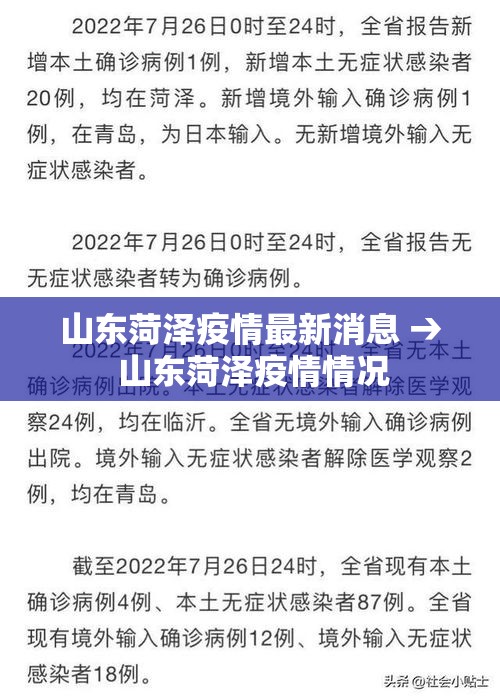 山东菏泽疫情最新消息 → 山东菏泽疫情情况 山东菏泽疫情最新消息 → 山东菏泽疫情情况