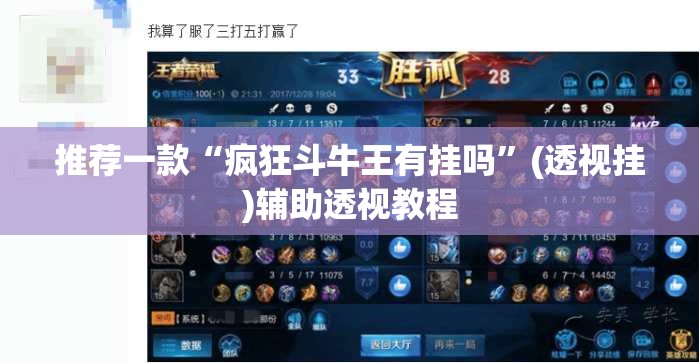 推荐一款“疯狂斗牛王有挂吗”(透视挂)辅助透视教程