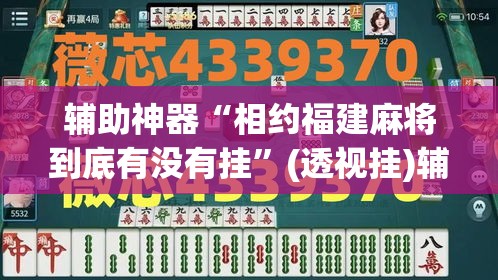 辅助神器“相约福建麻将到底有没有挂”(透视挂)辅助透视教程