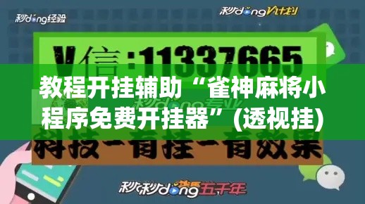 教程开挂辅助“雀神麻将小程序免费开挂器”(透视挂)辅助透视教程