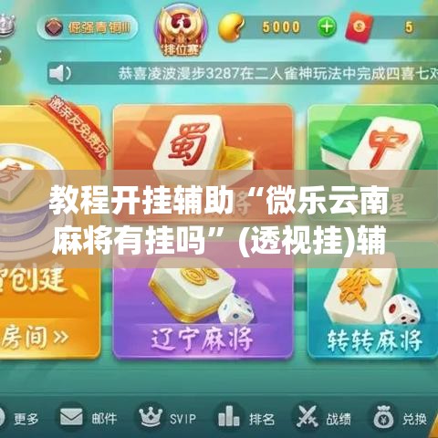 教程开挂辅助“微乐云南麻将有挂吗”(透视挂)辅助透视教程