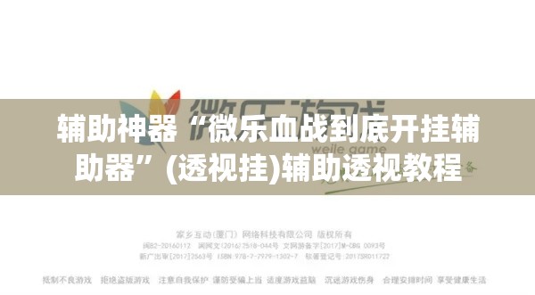 辅助神器“微乐血战到底开挂辅助器”(透视挂)辅助透视教程