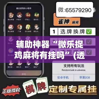 辅助神器“微乐捉鸡麻将有挂吗”(透视挂)辅助透视教程