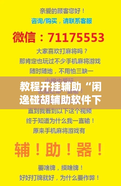教程开挂辅助“闲逸碰胡辅助软件下载”(透视挂)辅助透视教程